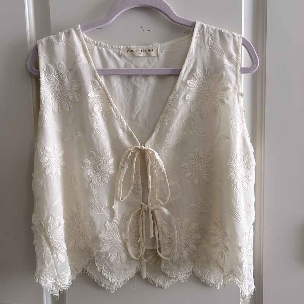 Boho tie front top